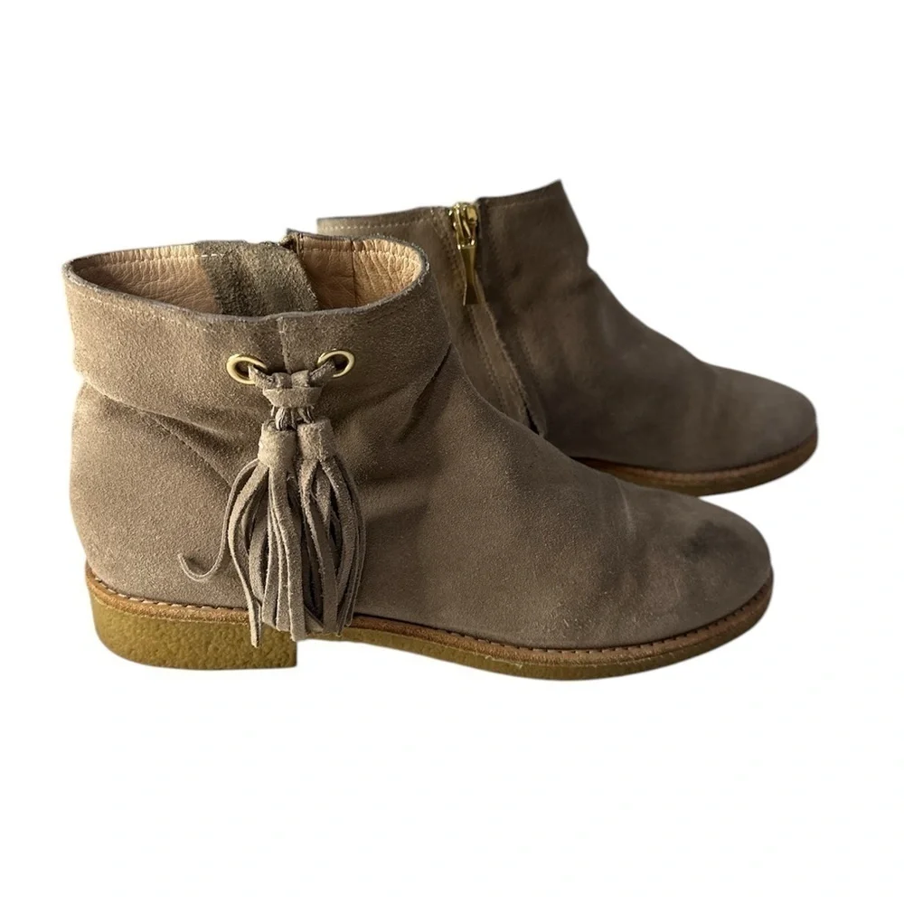 Kate Spade Suede Ankle Boots Tassel Accents Booties Women’s Size 7.5